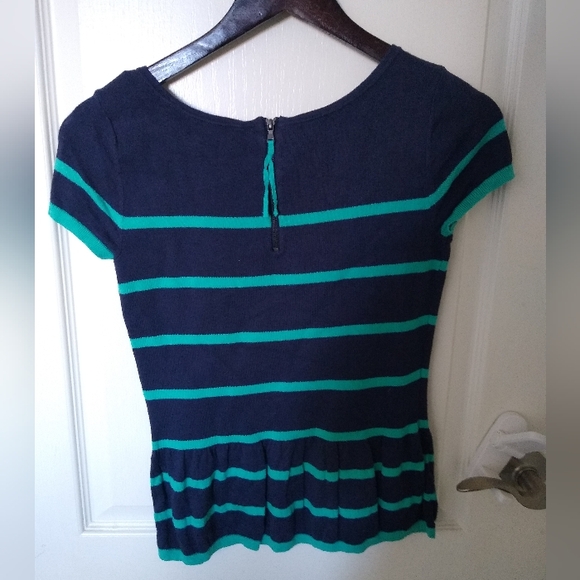 Loft peplum short sleeve shirt w zipper at the back - Picture 3 of 4